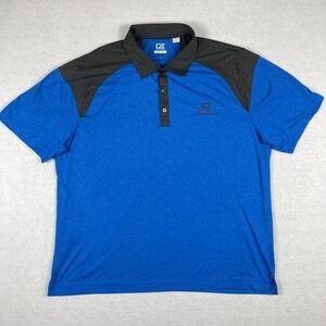 Cutter & Buck Polo Shirt Mens XL Blue Fawn Lake Golf Vacation Travel Casual